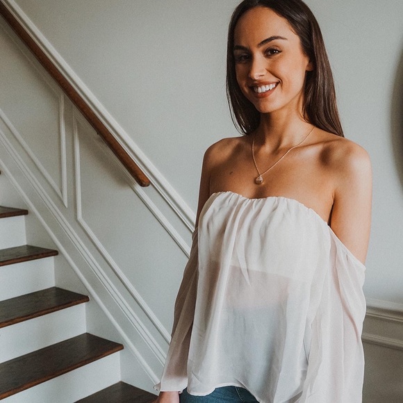 Off the shoulders sheer shirt with a built in bra - Picture 3 of 7